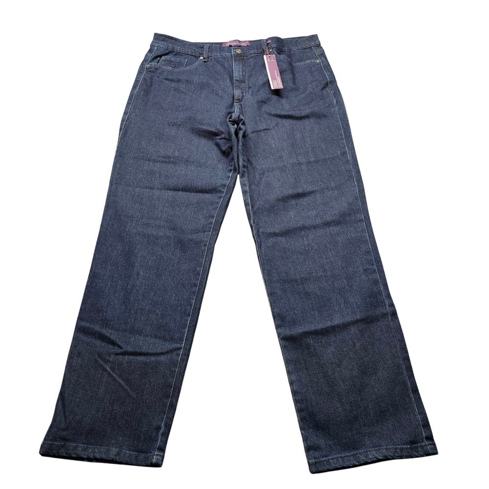 Gloria Vanderbilt Amanda High Rise Tapered Jeans Womens 18 Dark Wash Denim